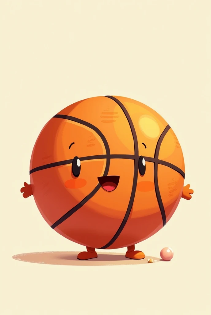 A cute cartoon-style basketball with no face
