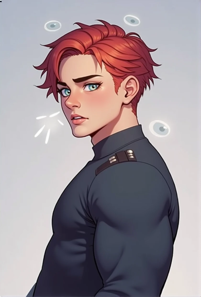 a young man with orange hair, anime style, beautiful detailed eyes, beautiful detailed lips, extremely detailed face, long eyelashes, intricate hairstyle, dynamic pose, vibrant colors, dramatic lighting, fantasy background, digital painting, (best quality,4k,8k,highres,masterpiece:1.2),ultra-detailed,(realistic,photorealistic,photo-realistic:1.37),cinematic composition,dramatic atmosphere,highly detailed