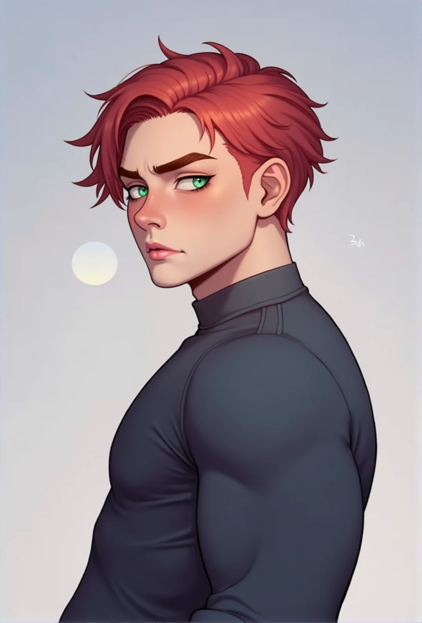a young man with orange hair, anime style, beautiful detailed eyes, beautiful detailed lips, extremely detailed face, long eyelashes, intricate hairstyle, dynamic pose, vibrant colors, dramatic lighting, fantasy background, digital painting, (best quality,4k,8k,highres,masterpiece:1.2),ultra-detailed,(realistic,photorealistic,photo-realistic:1.37),cinematic composition,dramatic atmosphere,highly detailed