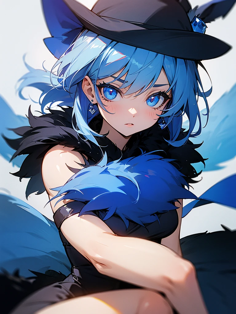 Rough girl with sapphire blue fur 
