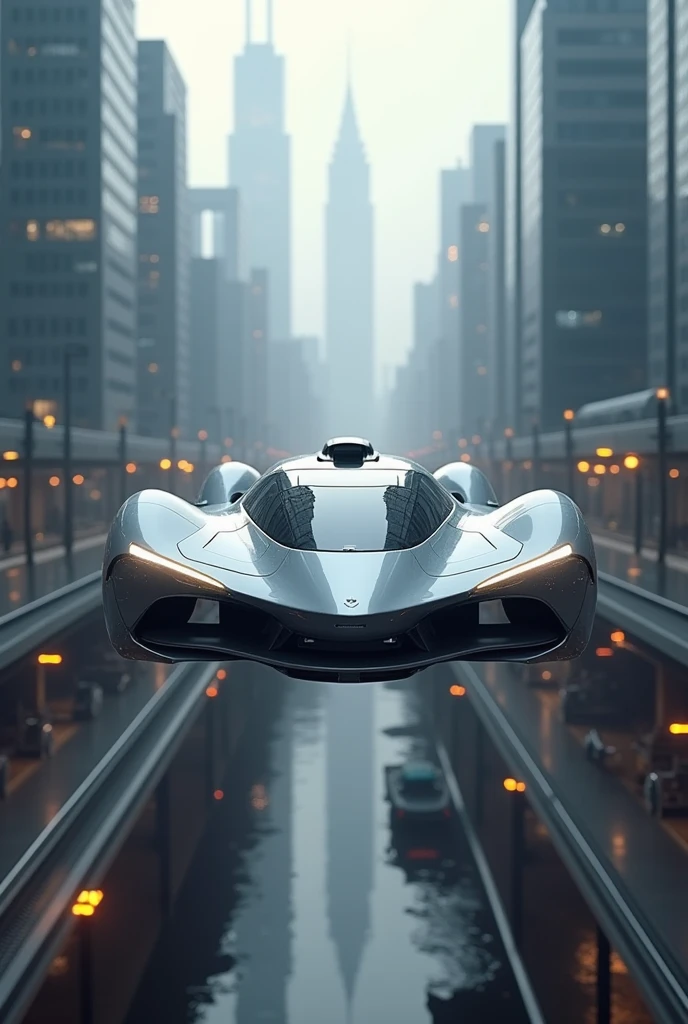 A futuristic car that flies 