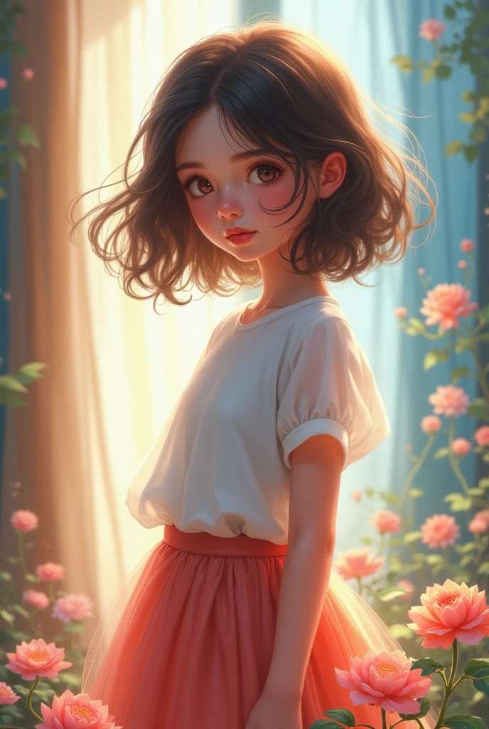 Thirteen year old girl in short skirt