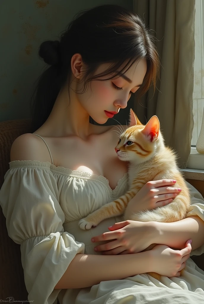 an image of a woman with a cat