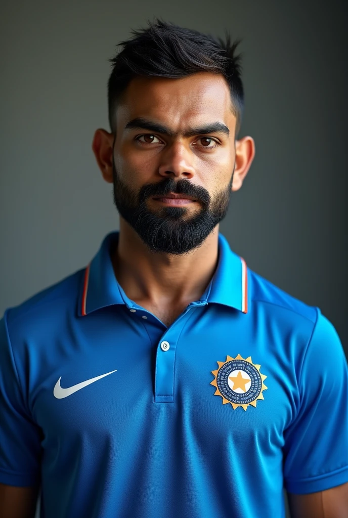 Virat kohli in indian cricket jersey without any logo