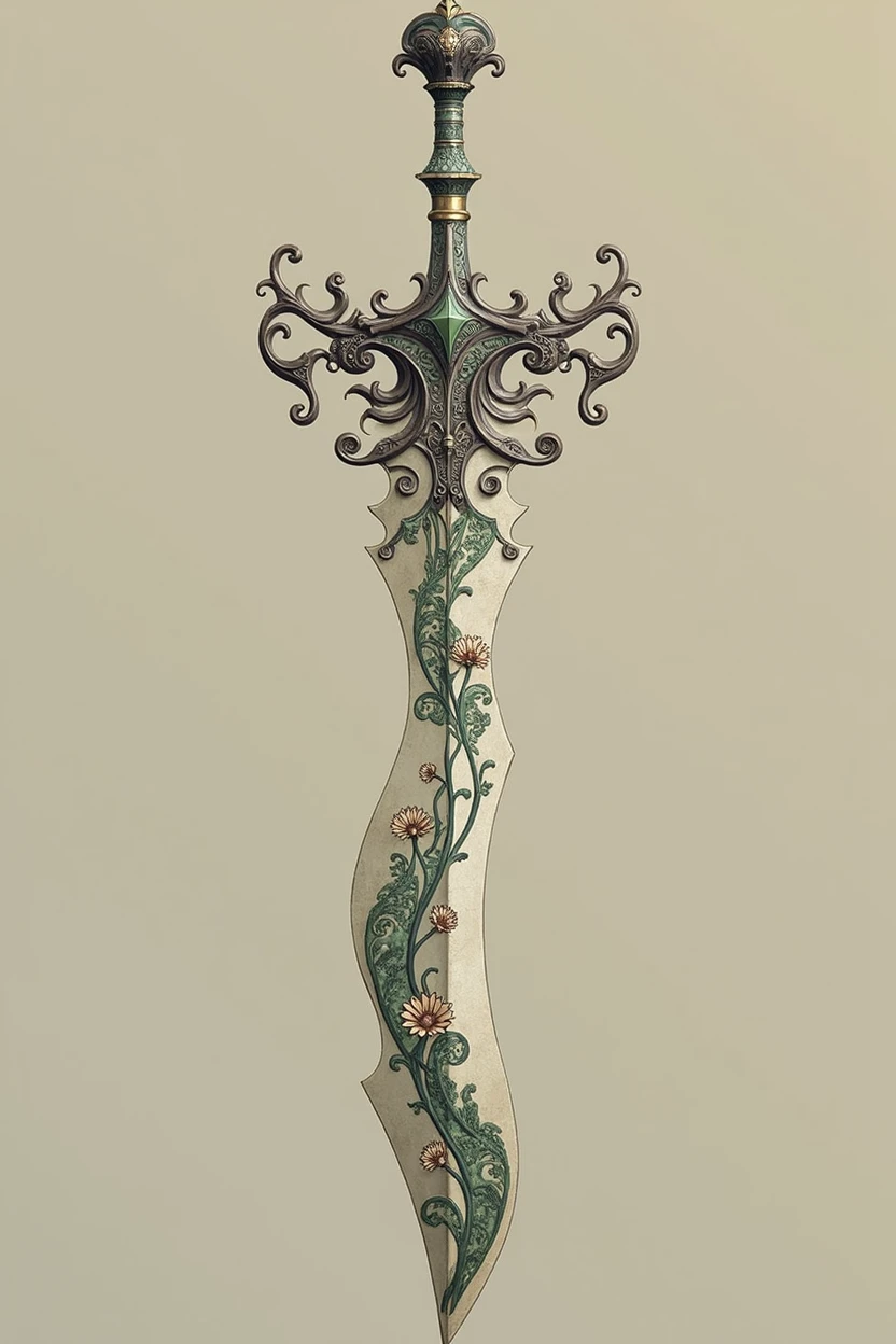 art nouveau broadsword