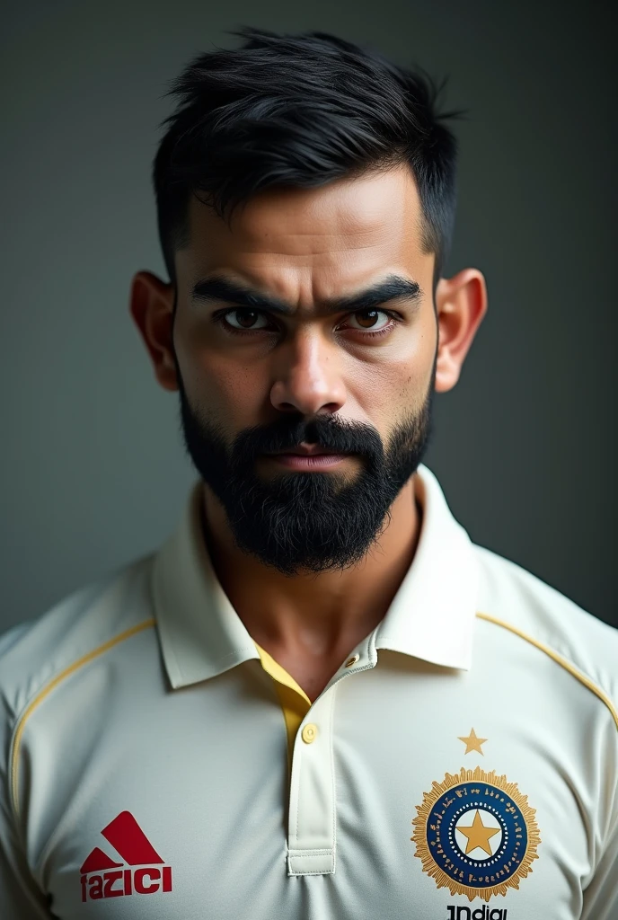 Virat kohli in test cricket jersey without any logo