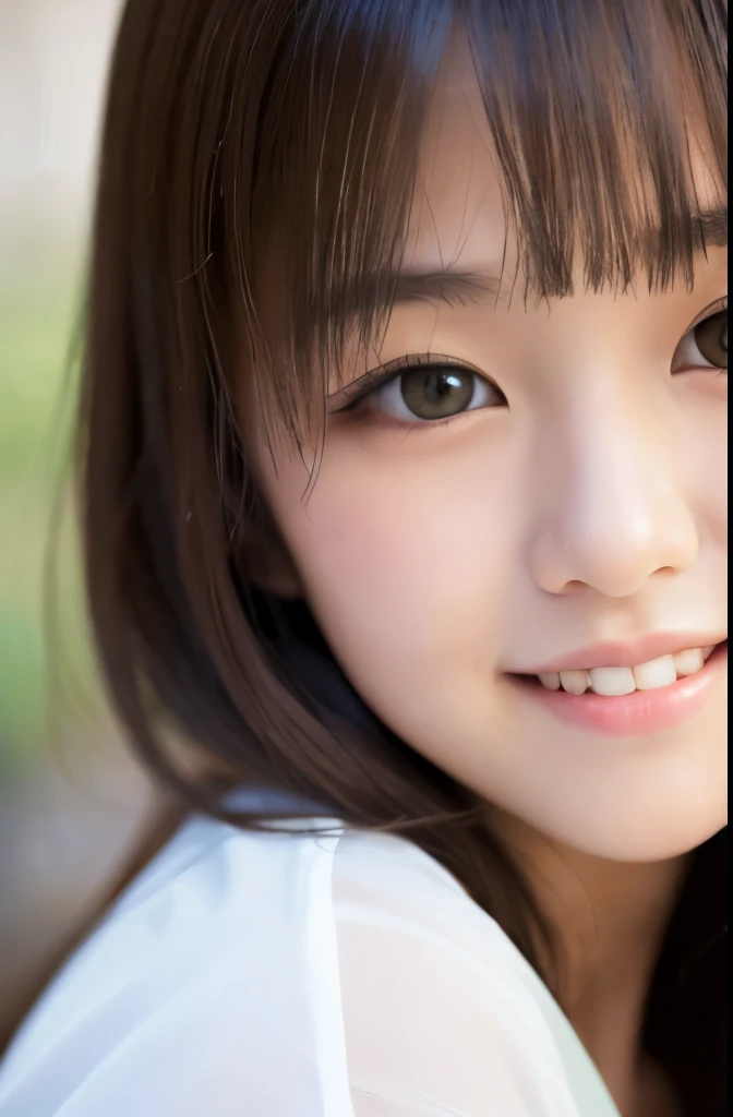 best quality, face focus, soft light, ultra high res, (photorealistic:1.4), RAW photo,(Shinozaki Ai), white skin, kawaii, 1 Japanese girl, solo, cute, (smile), (pupil, lights in the eyes), detailed beautiful face, Medium-sized breasts,(high resolution detail of human skin texture),(long hair),(portrait), upper body, white traditional kimono