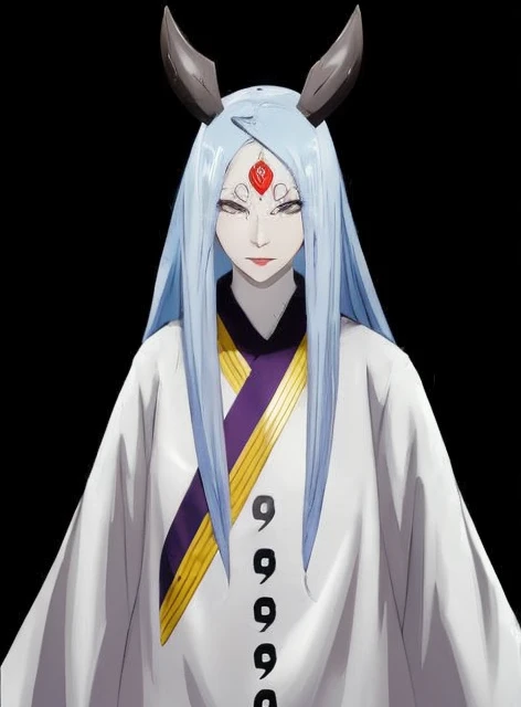 1man, 40 years, solo, black kimono, night sky, japanese temple, wallpaper, perfect anatomy, perfect hands, masterpiece, looking at viewer, spiked hair,  otsutsuki momoshiki, long white hair, hair over one eye, black gloves, third eye, pale skin, horns, forehead mark
