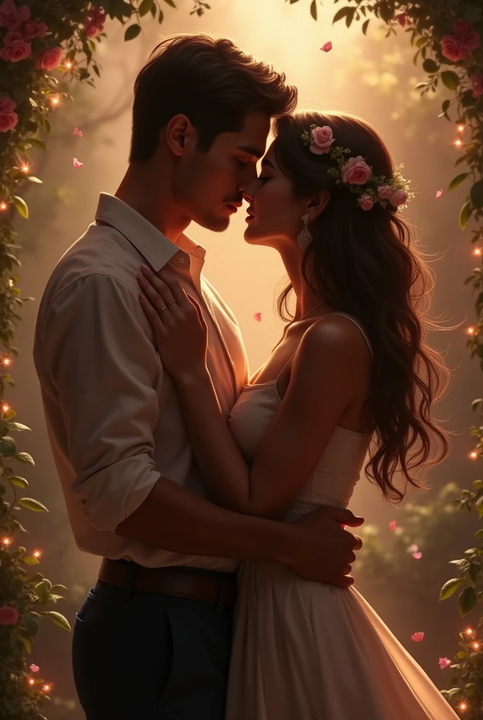 Man and woman kiss each other