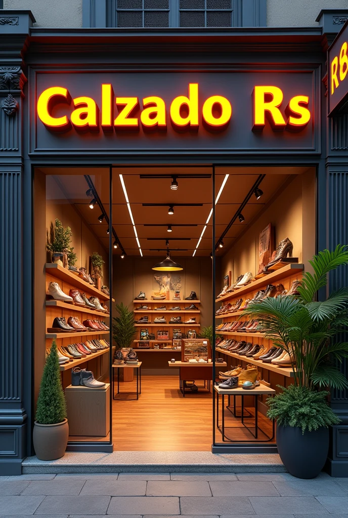I want an image of a shoe store called Calzado Rs, and make it with a realistic touch.