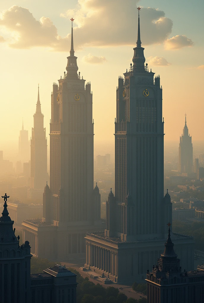 Moscow with Soviet skyscrapers Soviet Union