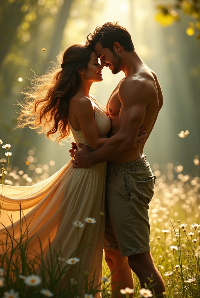 Man and woman playing