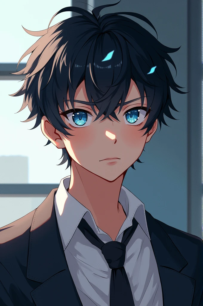Appearance: Ren is a young man of average height, with messy black hair that falls in strands over his forehead. His eyes are light blue, always shining with a mischievous glint. He usually wears the Jujutsu Tech uniform, but he wears it in a somewhat disheveled way, with his shirt slightly unbuttoned and his tie loose, Giving off an air of nonchalance.