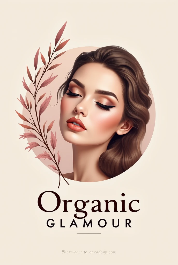 Makeup logo with name "Organic Glamour"