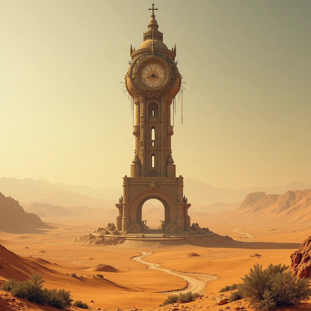 Desert with a clock