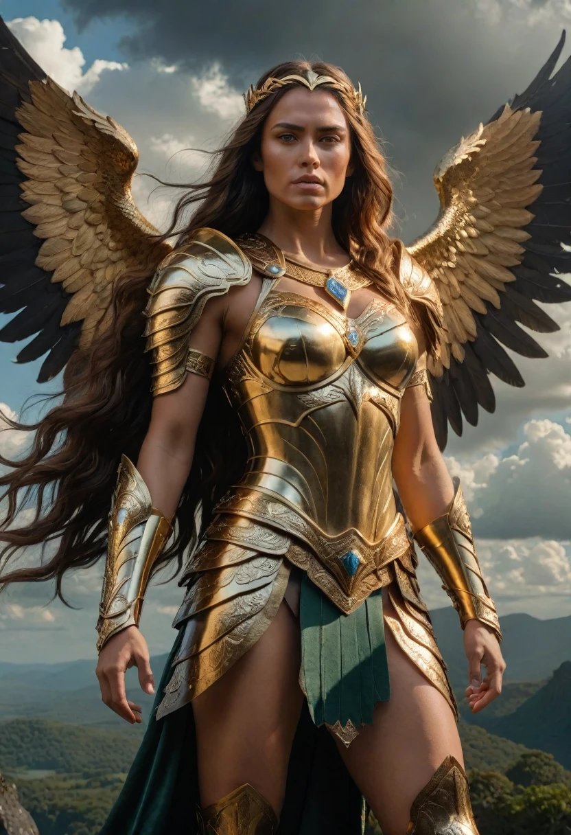 (a beautiful angelic amazonianwarrior princess,perfect body,extremely detailed face and eyes,long flowing hair,wearing intricate golden armor,posing heroically,cinematic lighting,dramatic clouds and scenery,epic fantasy landscape,highly detailed,photorealistic,8k)
((insane quality))
((off-scale photorealism))
((super-resolution))
((precise details of all objects in the frame))
(((skin mutation)))