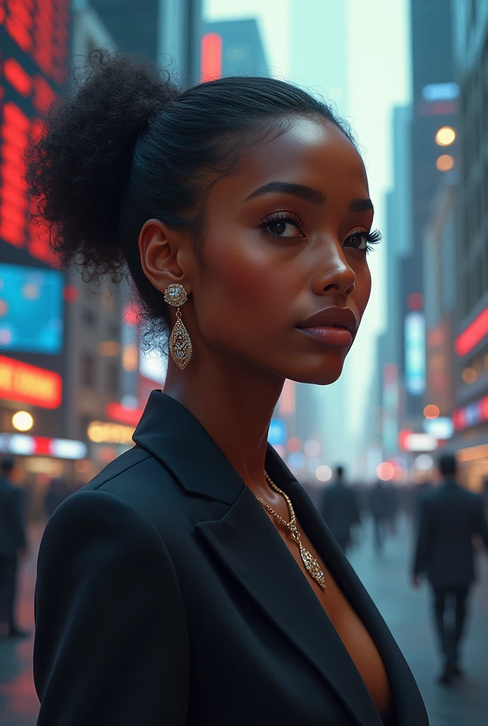 Généré une image d'une jolie fille africaine en bourse 