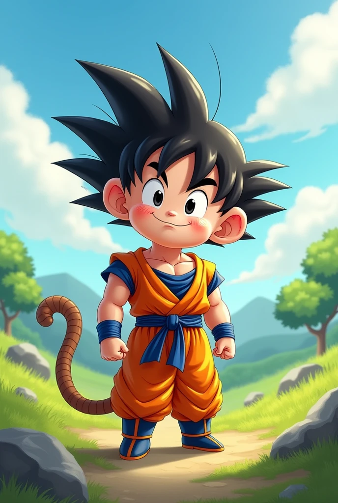 Little Goku with a monkey head