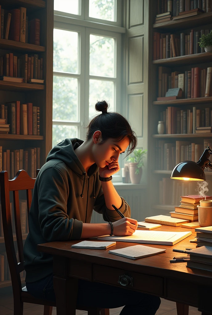 Writer writing a story 
