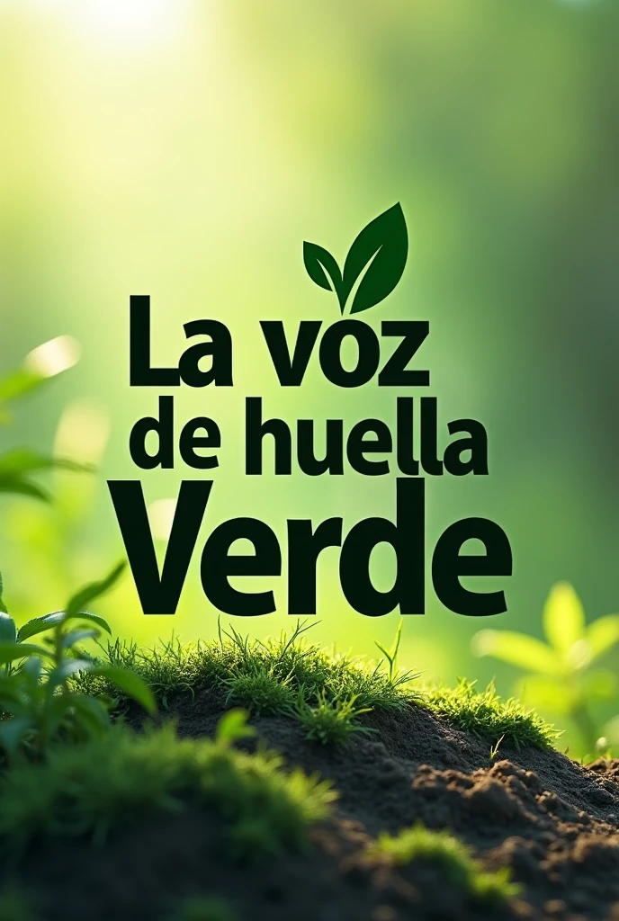 Create a logo in Spanish that says "La voz de huella Verde""