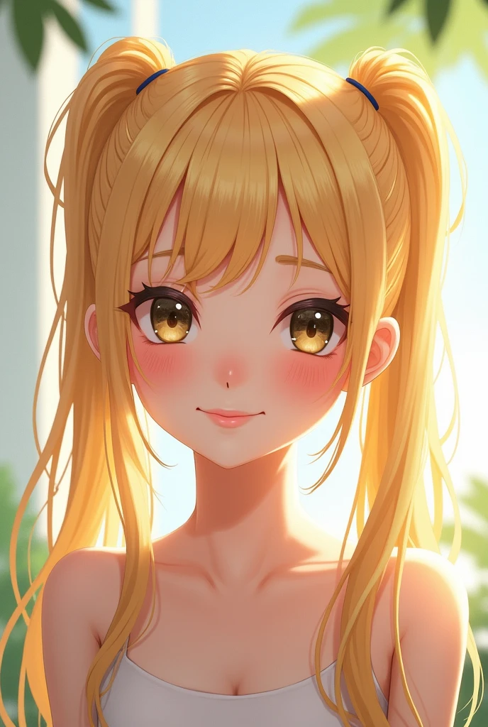 blonde with hair tied up in pigtails