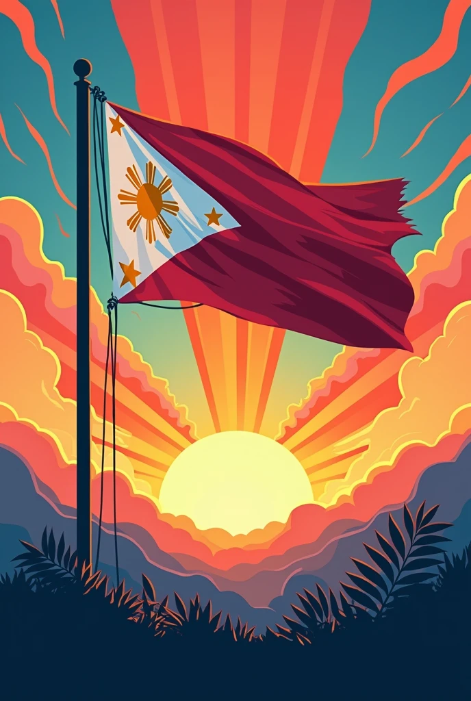 Wikang mapaglaya filipino Poster Making a filipino flag in the middle basic to draw only