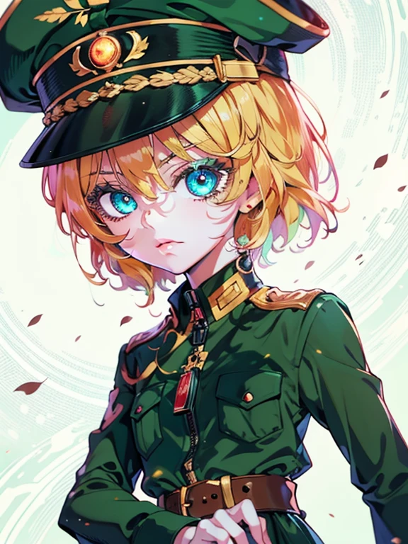 anime girl with green eyes in the dark surrounded by leaves, green glowing eyes, with glowing eyes, magical glowing eyes, anime lush john 8k woods, dark glowing rain, glowing eyes everywhere, eerie glowing eyes, glowing eyes, eyes glowing, numerous dimly glowing eyes, anime style. 8k, glowing green eyes, glowing magical eyes, very glowing eyes