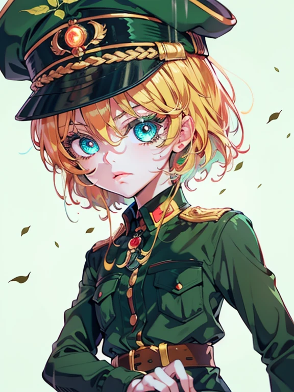 anime girl with green eyes in the dark surrounded by leaves, green glowing eyes, with glowing eyes, magical glowing eyes, anime lush john 8k woods, dark glowing rain, glowing eyes everywhere, eerie glowing eyes, glowing eyes, eyes glowing, numerous dimly glowing eyes, anime style. 8k, glowing green eyes, glowing magical eyes, very glowing eyes