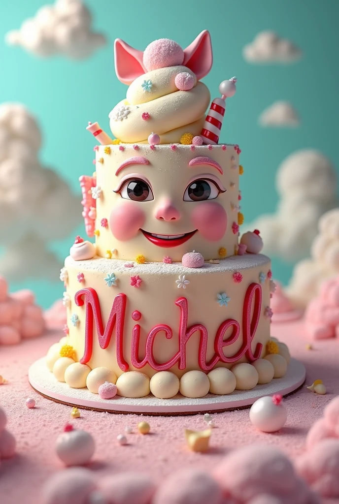 Could you imagine a cake that says Michel when you close your eyes?