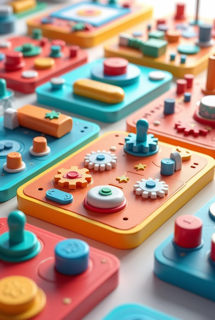 (photorealism:1.2), busyboard business cardsfor kids