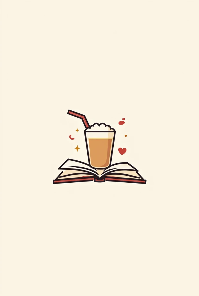 Create a logo with a bookmark, a snack and a drink