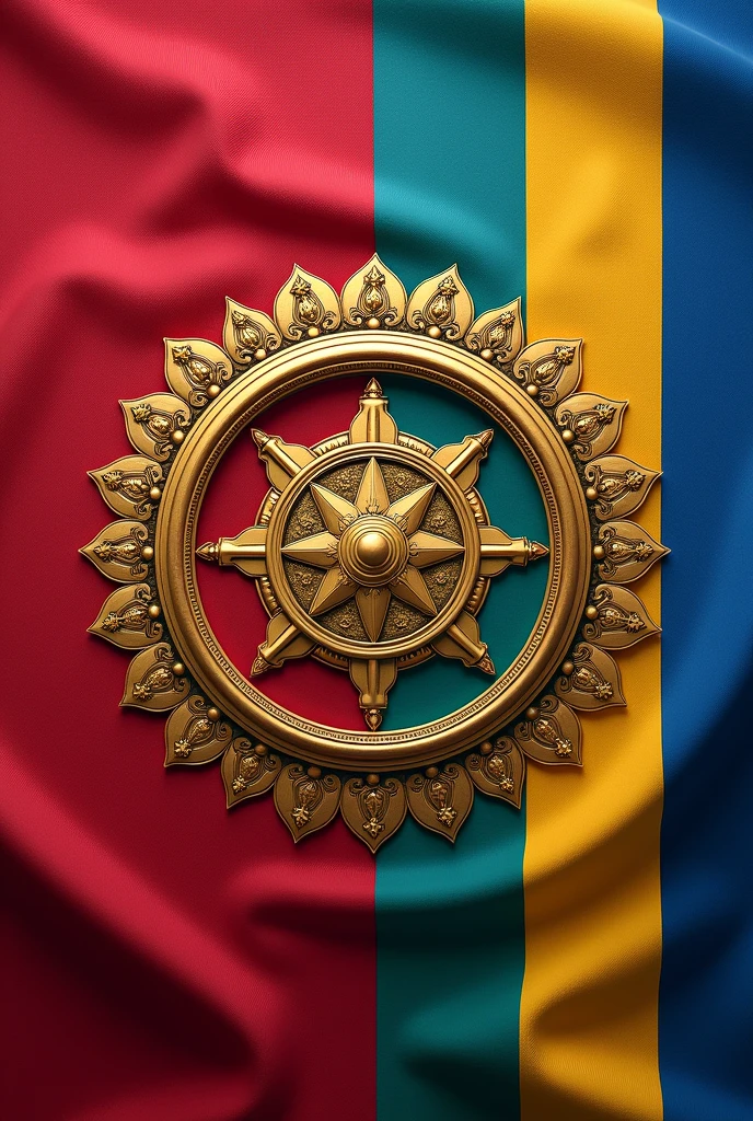 Create a flag that looks like a mix of the Seychelles flags, Nepal, button and Burma in 1752.
