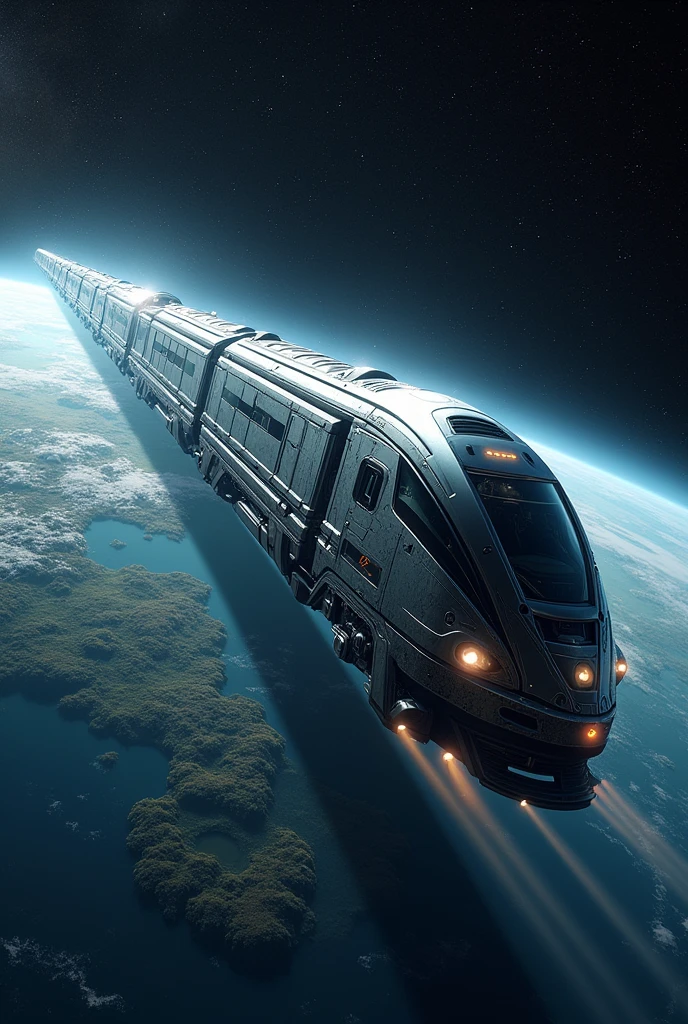 A train turning around the planet Earth