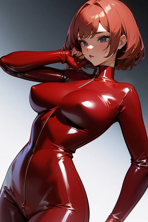 1girl, Breasts, Latex catsuit