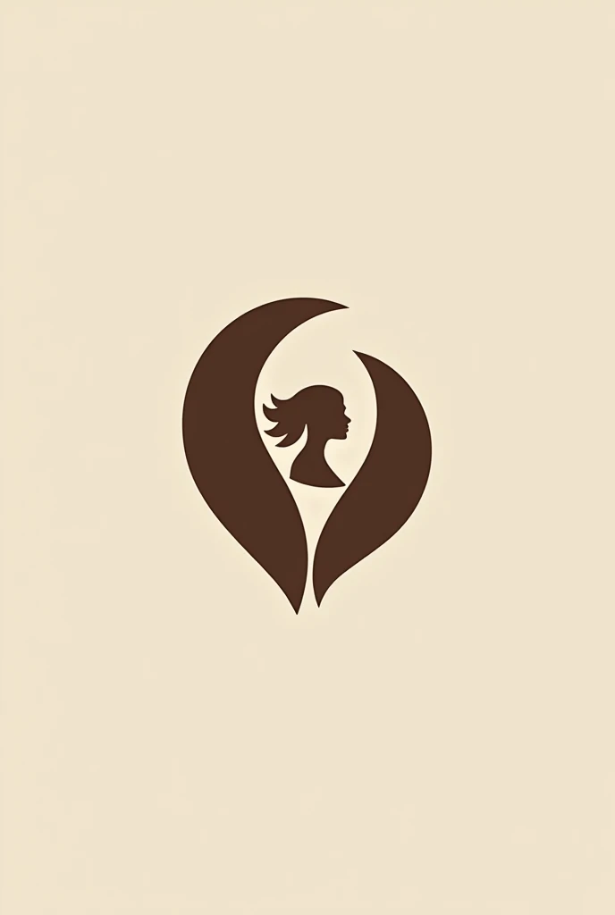 A silhouette logo that is a coffee bean and inside the bean is the silhouette of a woman another