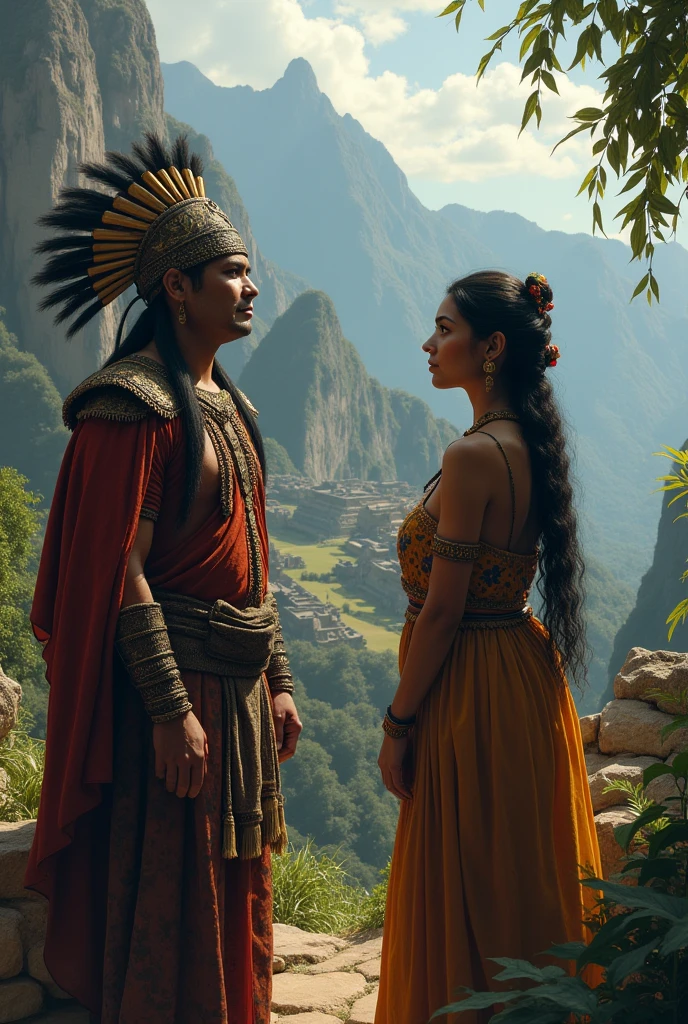 The Inca and his coya heard a sad melody and did not know if it was a man or a quena