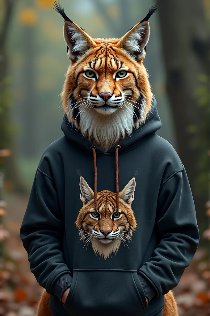 Lynx with a sweatshirt