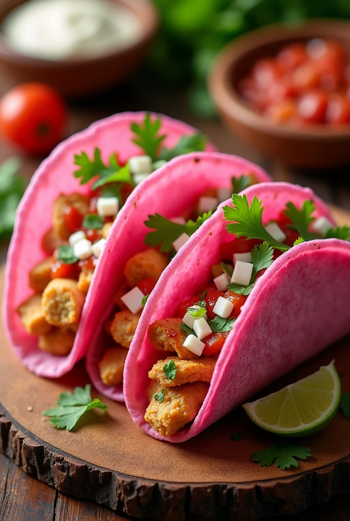 pink tortilla tacos