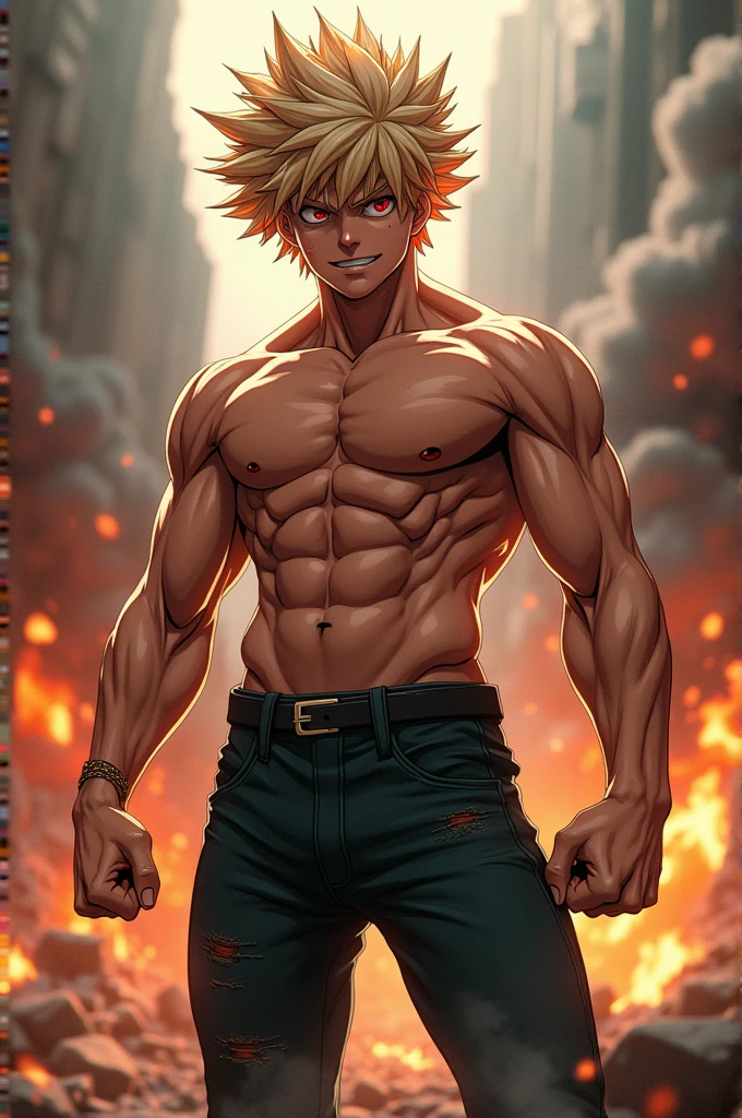 Shirtless Bakugou