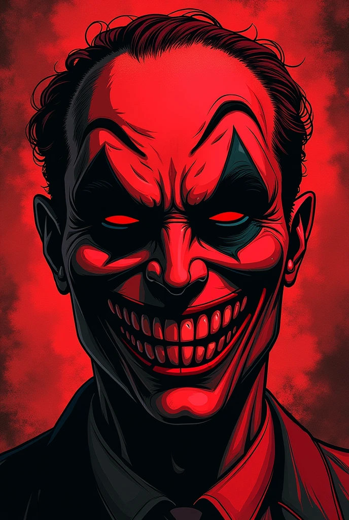 I would like a comic book tattoo "the watchman", the comedian's happy face
Only in red and black colors
It can generate the perception of madness, maybe something like emo or punk