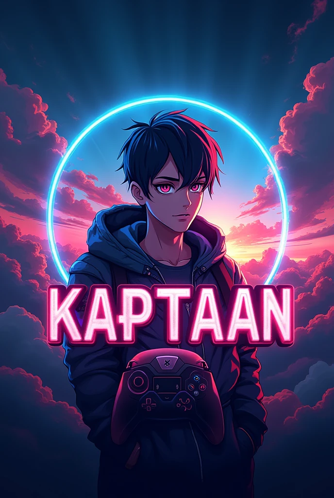 PROMPT
This is a gaming logo that features the name "KAPTAAN" in a futuristic font and a blue color. and gaming Anime avtar, The logo also has a stylized controller icon and a sky in the background. The logo is designed to be attractive and eye-catching, and to appeal to gaming enthusiasts and YouTube viewers. I hope you like it.
EDITING