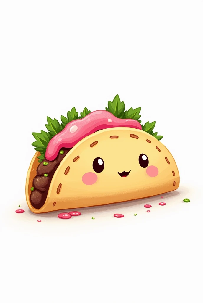 Pink tortilla tacos for a Studio Ghibli style logo with a white background