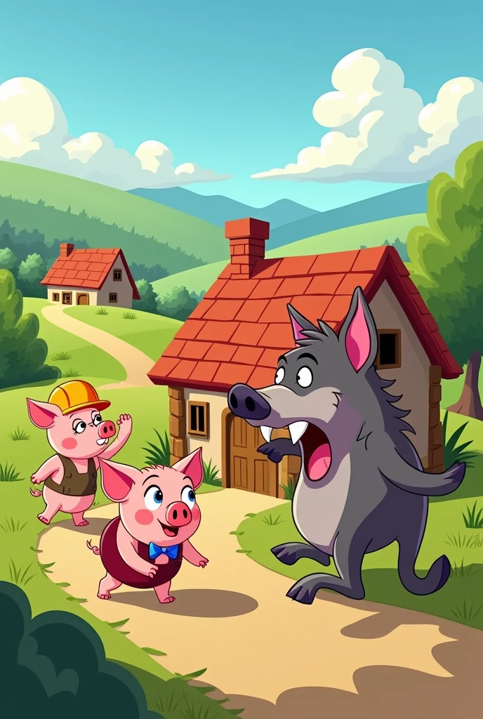 Classic Three Little Pigs Cartoon