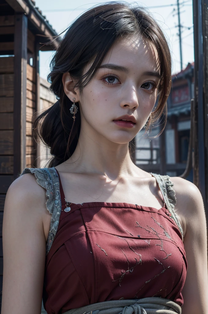 (best quality:1.4),(masterpiece:1.4),(Realistic:1.4),(actual:1.2),(Ultra-high resolution, original photo:1.4),(high dynamic range, Super detailed:1.2),(8k:1.2),Cinematic photos,1 girl,whole body,Chinese clothes,outdoor,