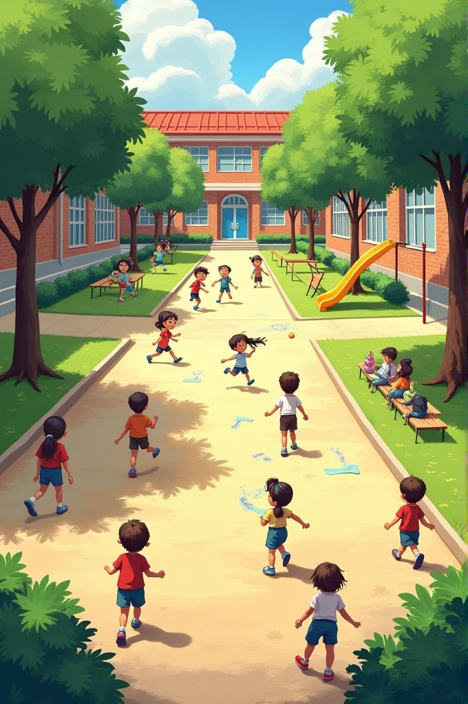 A background with a normal schoolyard