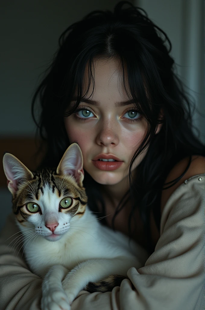Billie eilish con un gato 