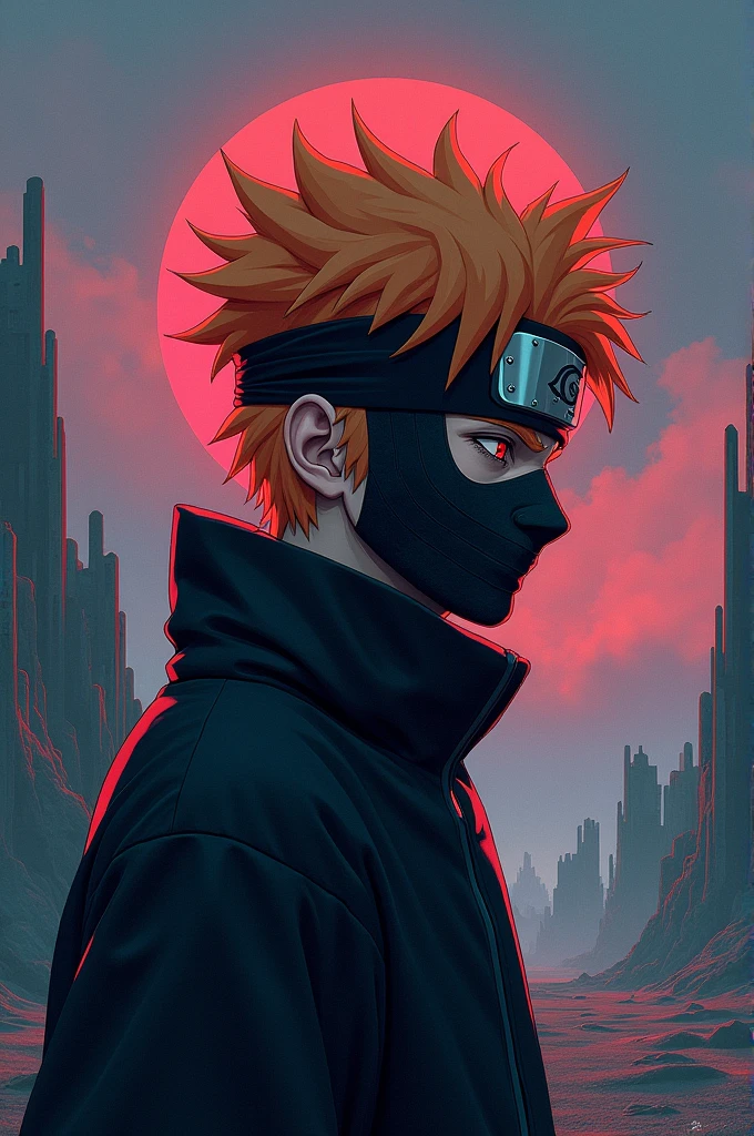naruto, dark fantasy, retro, weardcore, dreamcore, aesthetic, 80s