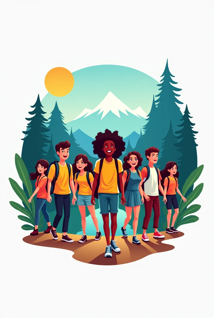 Logo of a travel agency “young people on adventure”
