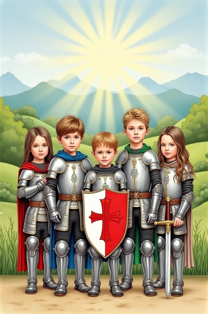 children with the armor of god drawing