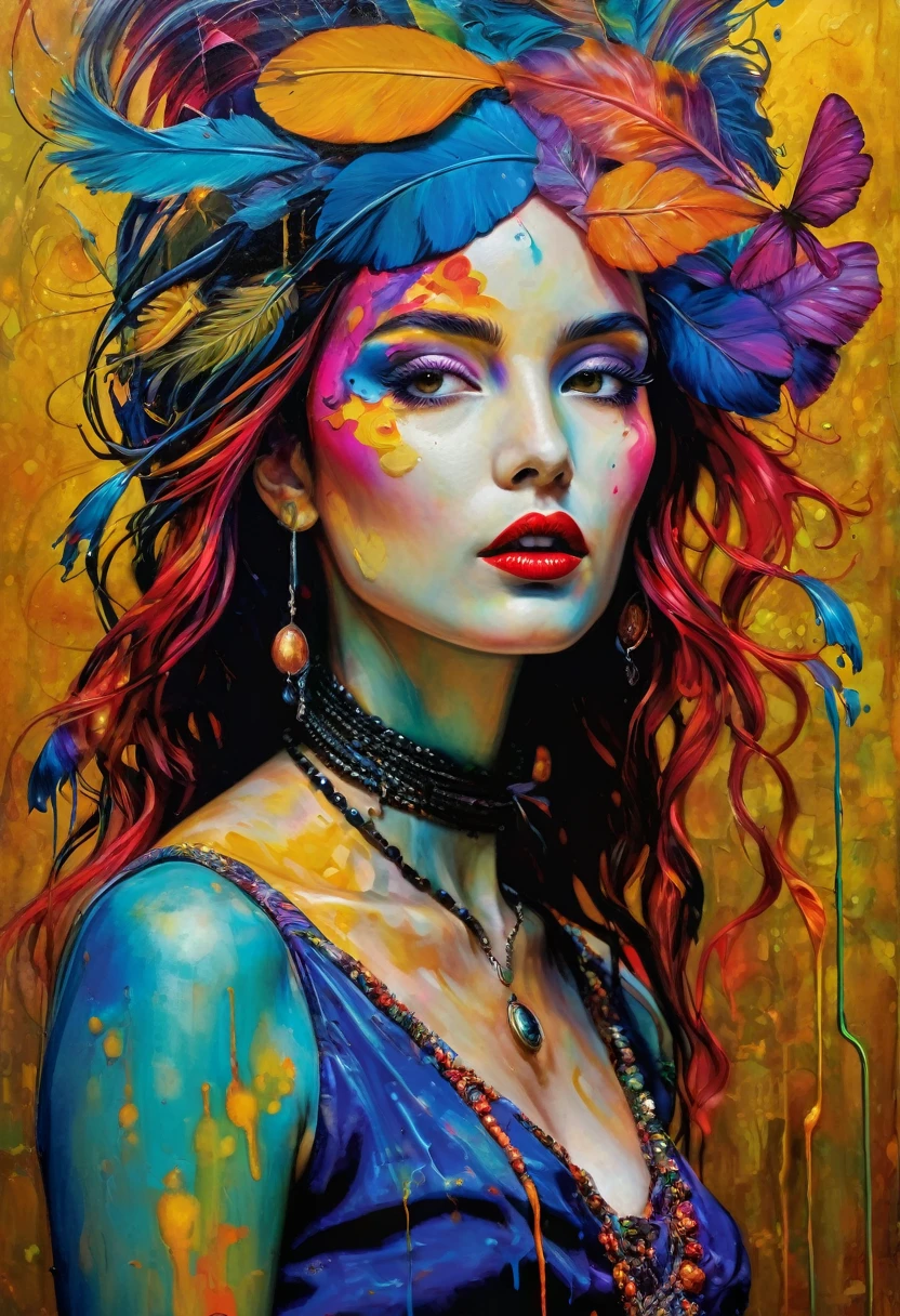 (Artistic Masterpiece of Romantic Life) ( (Themed Art of Life) ( (Conceptual Art) (NFT Exclusive) (Fauvism Work) ()”) Where visual poetry transcends traditional boundaries and embraces the dynamic interplay between creativity and technology Takes),dripping paint,darkart,style, in the style of esao andrews